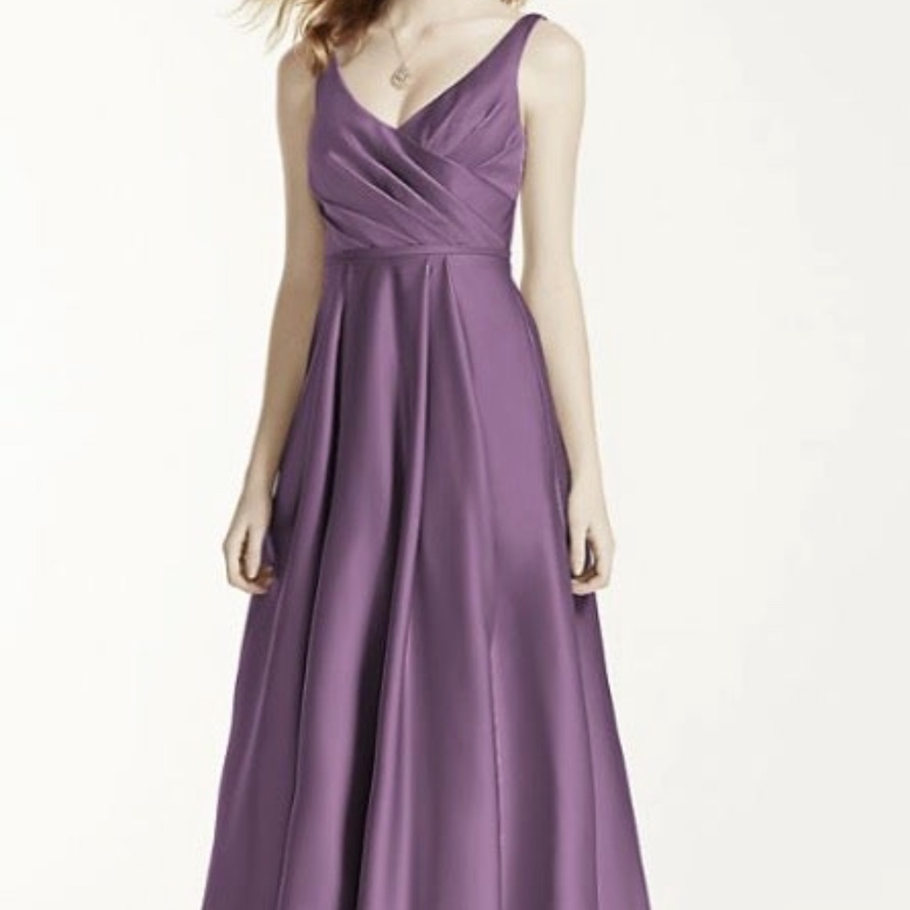 David's Bridal Long Satin Tank Ball Gown